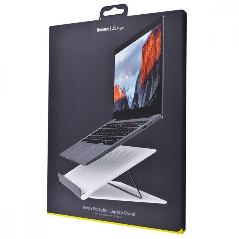 Подставка под ноутбук Baseus Let''s go Mesh Portable Laptop Stand SUDD-2G White/Gray - фото 9