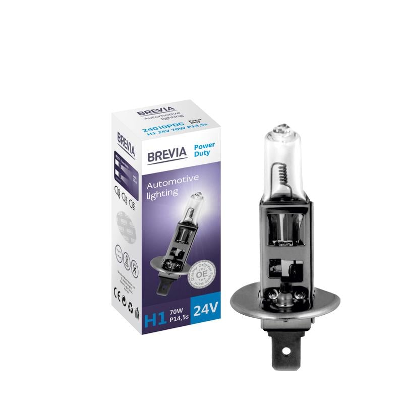 Автолампа галогенная Brevia H1 Power Duty 24010pdc