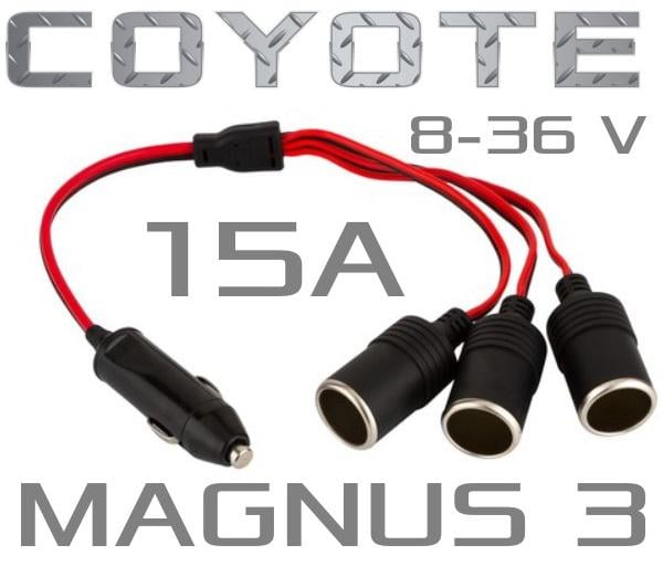 Разветвитель прикуривателя COYOTE MAGNUS 3 8-36V 15A (16120506) - фото 2