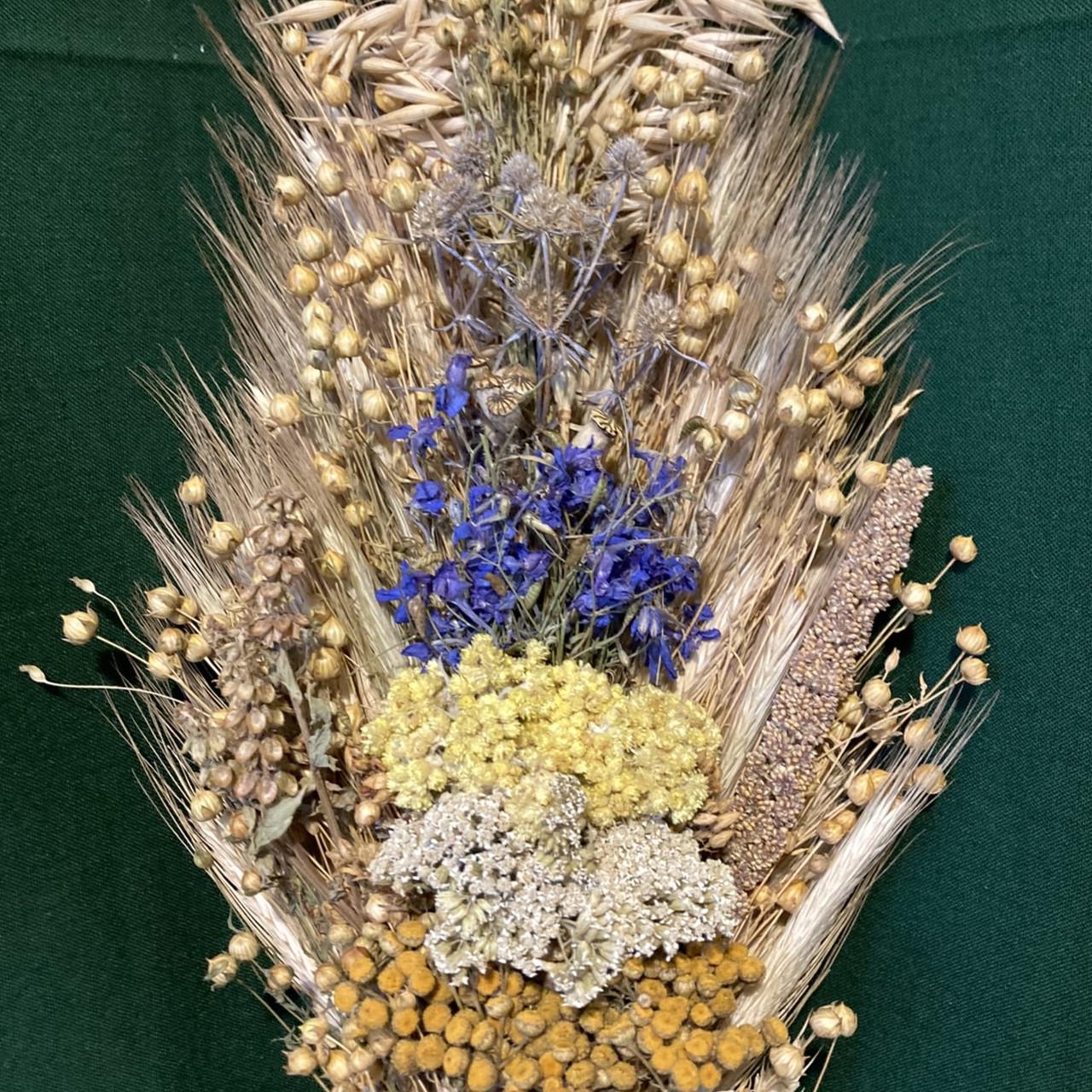 Оберег из сухоцветов полевых цветов и злаков 55 см (1696179527) - фото 2 Оберег из сухоцветов полевых цветов и злаков 55 см (1696179527) - фото 2