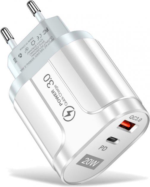 Зарядний пристрій Xiamen USB Type-C Super Charge/Quick Charge PD 20W White (PБ050560)