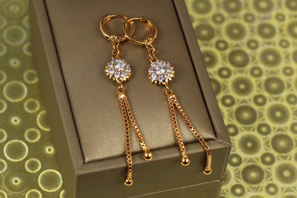 Сережки підвіски Xuping Jewelry Промінчики сонця 6,2 см Золотистий (2090833417)