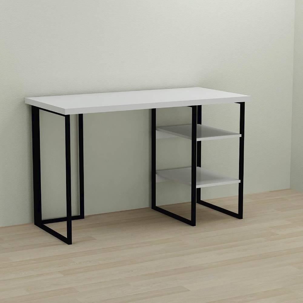 Компьютерный стол Ferrum-decor Кевин ДСП 32 мм 75x100x70 см Черный/Белый (FRD-103823)