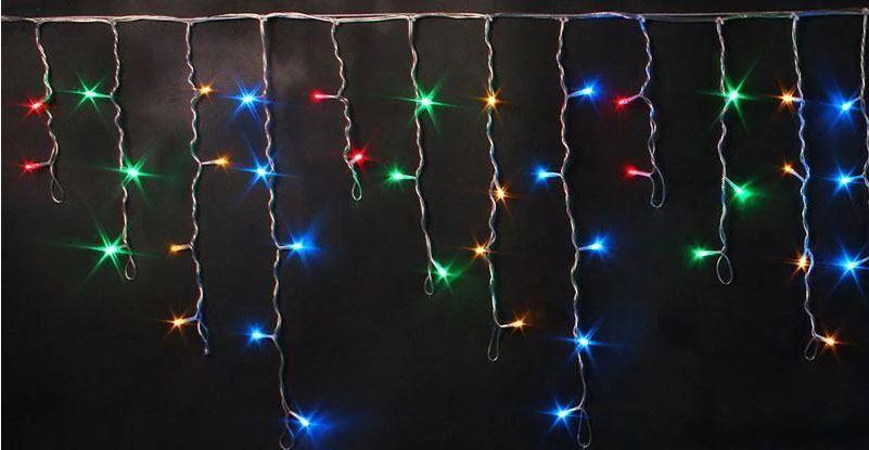 Гирлянда Бахрома Icicle-light на белом кабеле 180 Led 4,5 м Разноцветный (000019223)