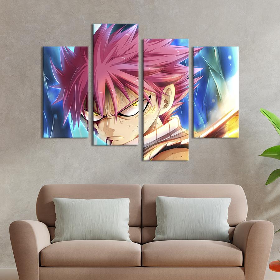 Картина на холсте Нацу герой аниме Fairy tail 129x90 см (1426-42)