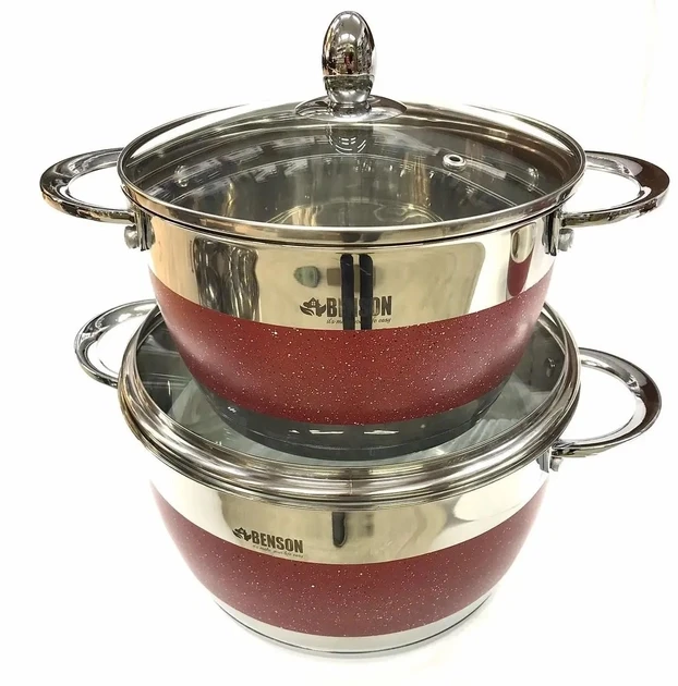 Набор посуды Benson из нержавеющей стали 12 предметов (BN-294) - фото 3 Набор посуды Benson из нержавеющей стали 12 предметов (BN-294) - фото 3