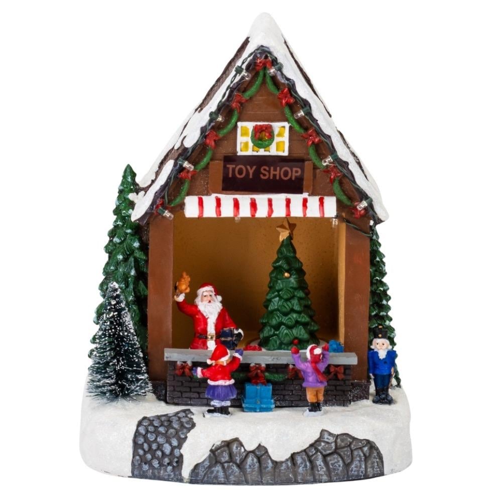 Новорічна карусель з підсвічуванням і музикою Санта на ярмарку 19x25,5 см (6026-005)