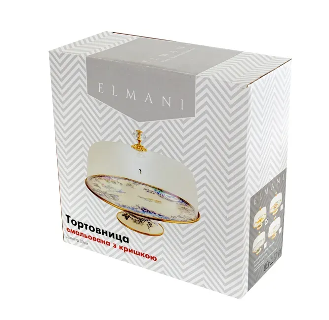 Тортовница эмалированная BIRD Elmani с крышкой на ножке 30 см - фото 4