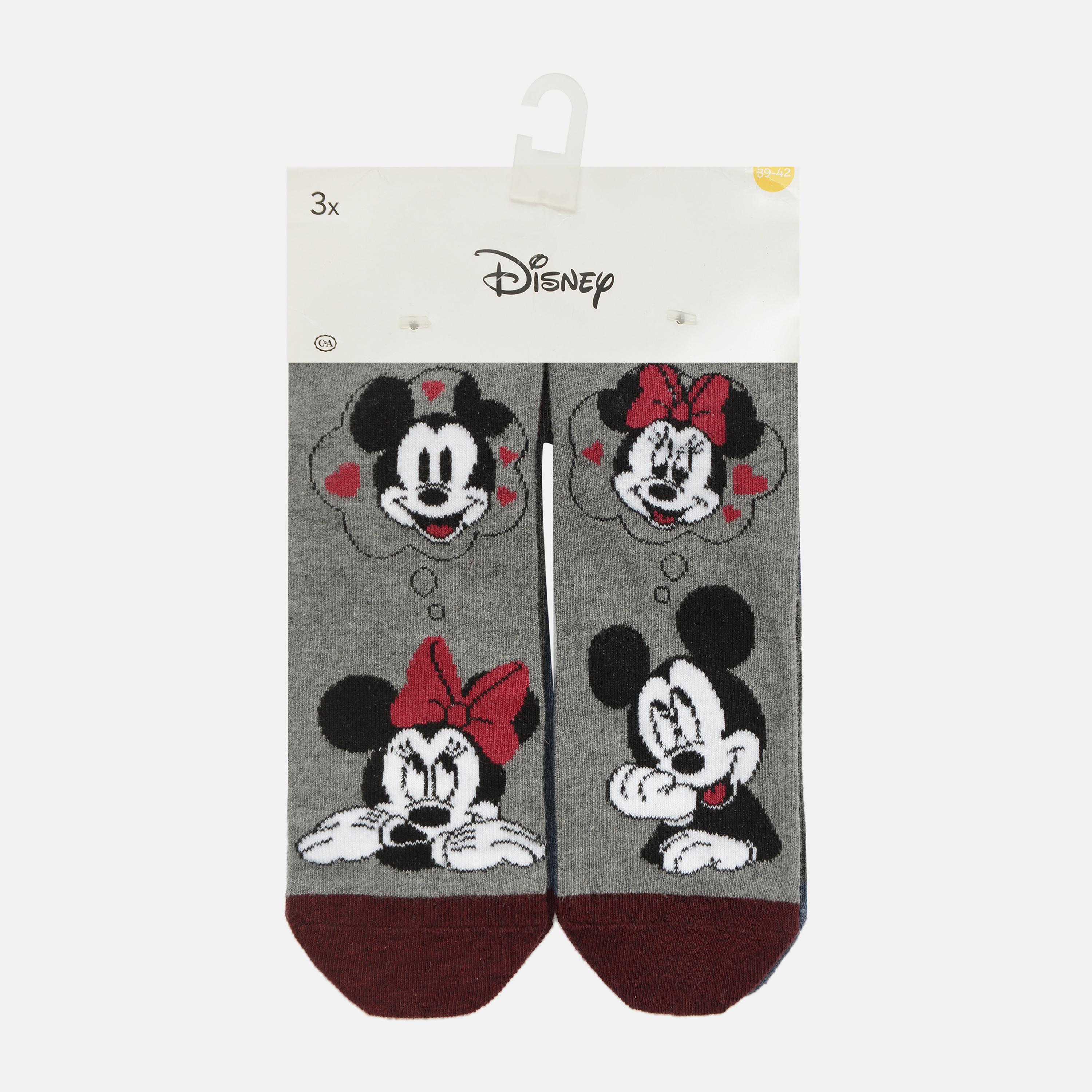 Шкарпетки C&A 3 пари Minnie Mouse р. 39-42 Темно-сірий (2250179840608)