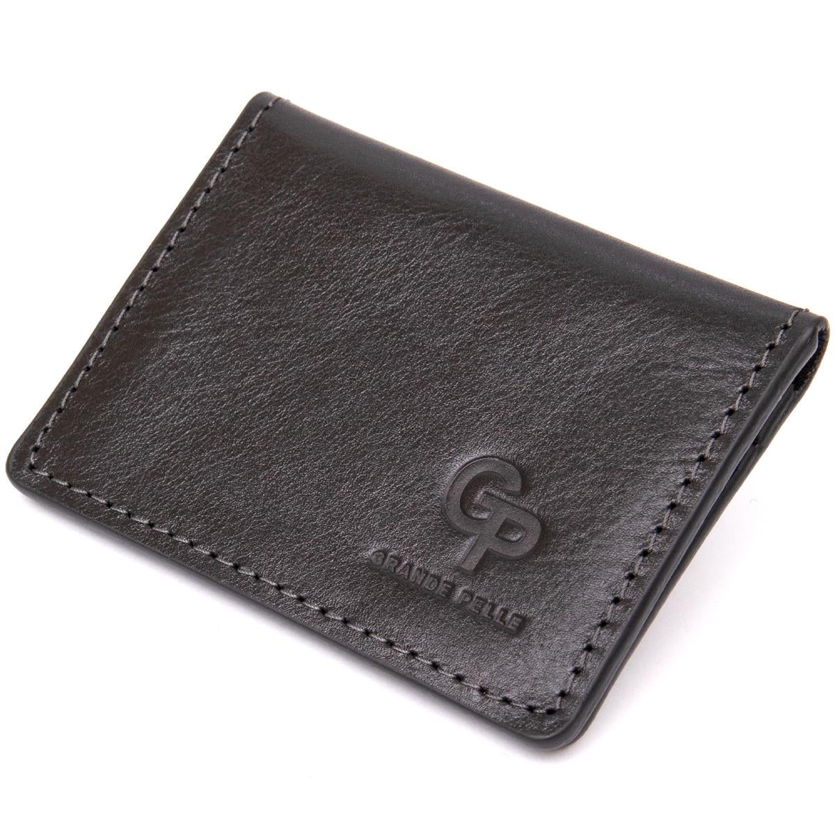 Обложка для автодокументов GRANDE PELLE 11495 из натуральной кожи Черный