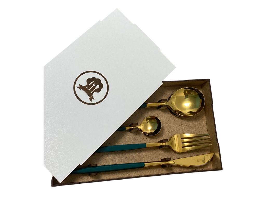 Набір столових приборів Kitchen на 4 персони Зелений (1496762292) - фото 4 Набір столових приборів Kitchen на 4 персони Зелений (1496762292) - фото 4