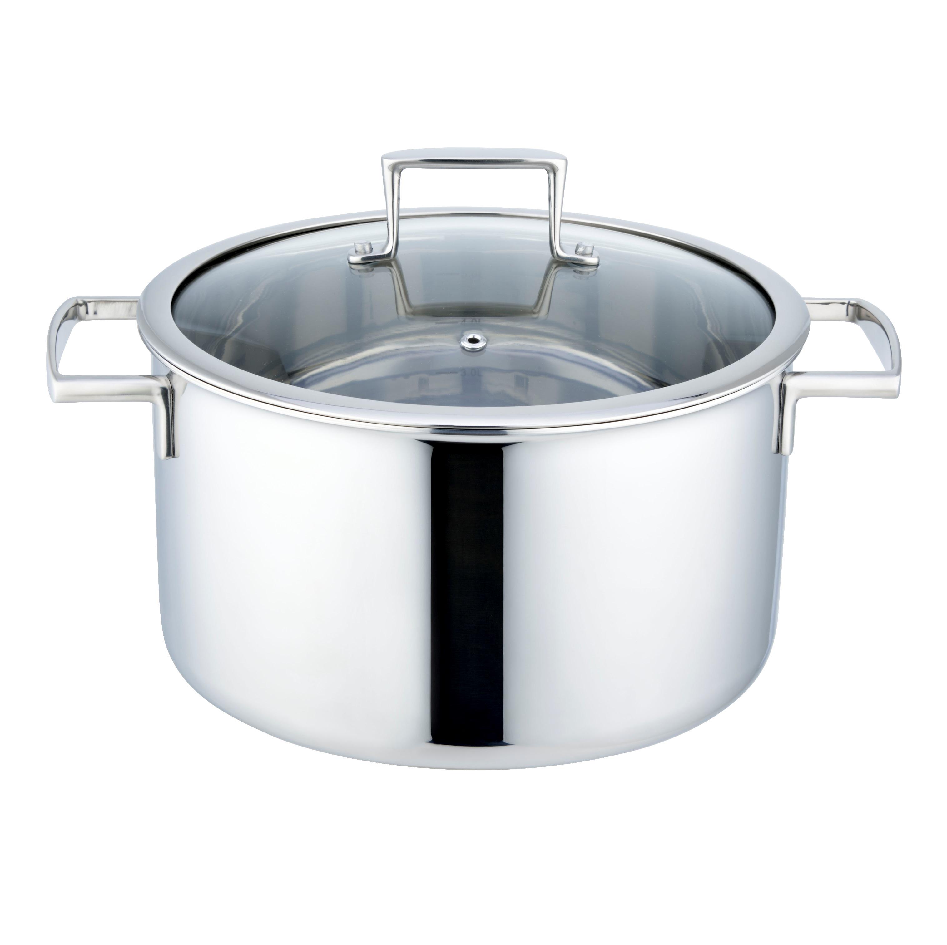 Кастрюля с крышкой BRAVIRA Concord Tri-Ply нержавеющая сталь 4,6 л (BR8500-22)