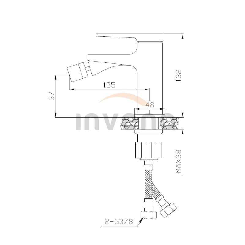 Смеситель для биде Invena Midnight BB-35-014 Черный/Золотой - фото 2