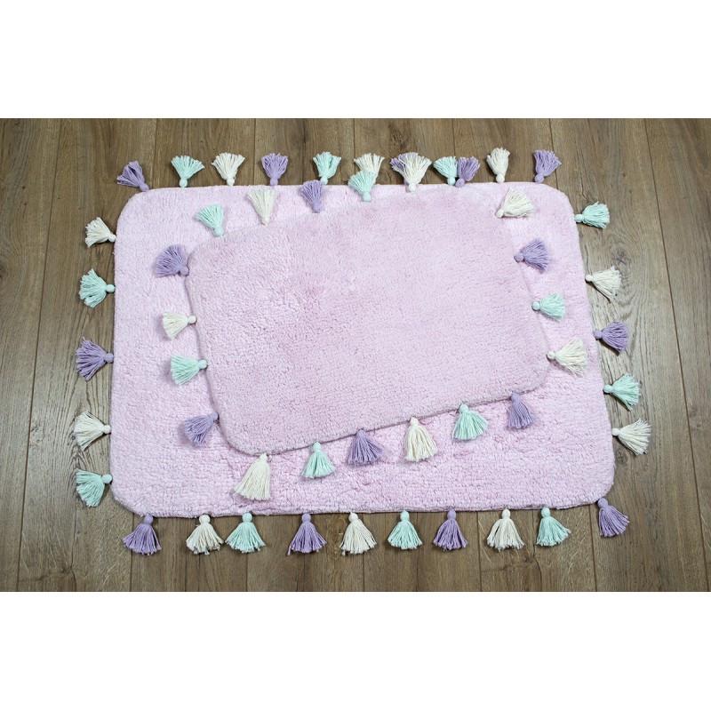 Набор ковриков Irya Lucca pembe 60x90/40x60 см Розовый (svt-2000022213837)