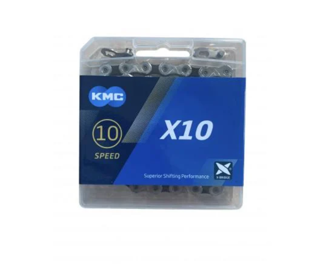 Цепь на велосипед KMC X10 10 скоростей 1/2x11/128 114 с замком Silver/Black (BX10NB114) Цепь на велосипед KMC X10 10 скоростей 1/2x11/128 114 с замком Silver/Black (BX10NB114)