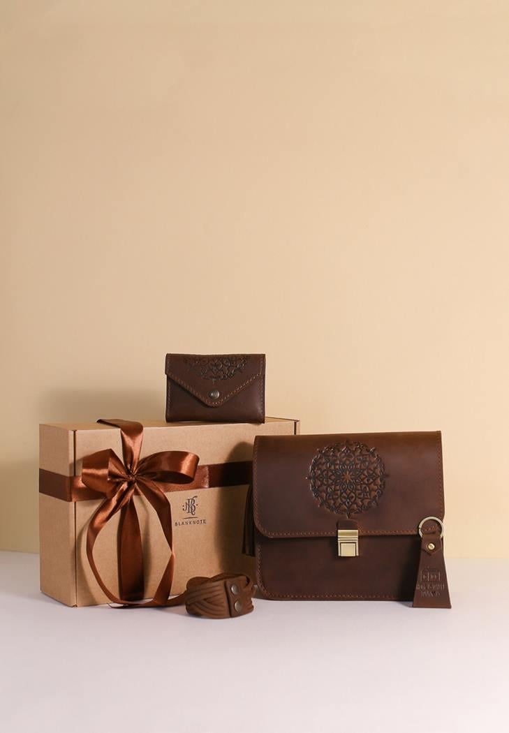 Набір шкіряних аксесуарів жіночий подарунковий Мюнхен (A-027301)