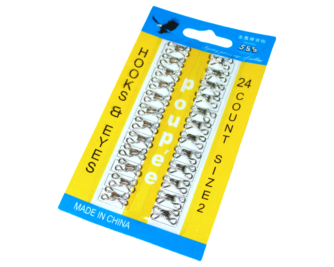 Гачки пришивні планшет №2 15 мм 24 шт. Сріблястий