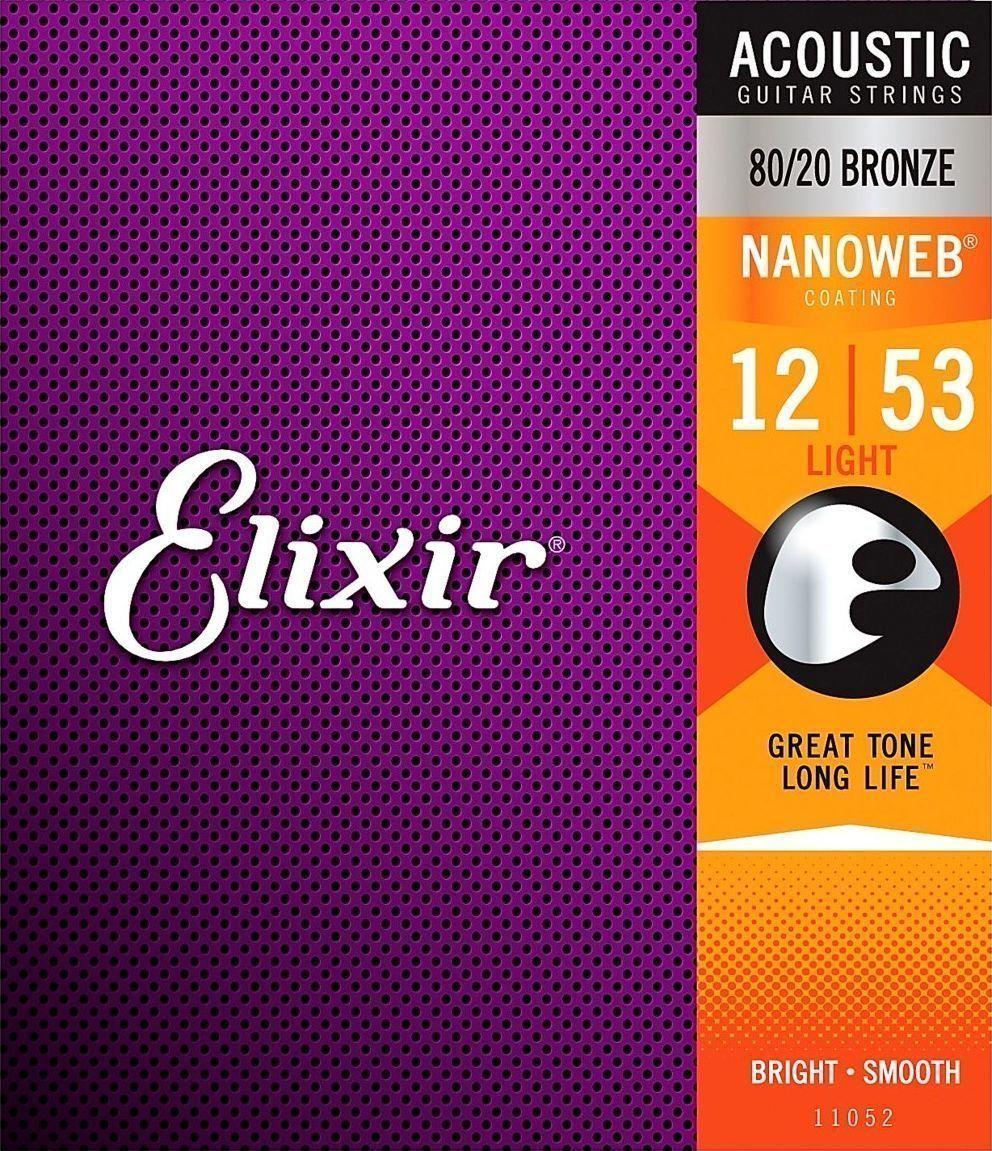 Струны для акустической гитары Elixir Nanoweb 80/20 Bronze 11052 (127990) Струны для акустической гитары Elixir Nanoweb 80/20 Bronze 11052 (127990)