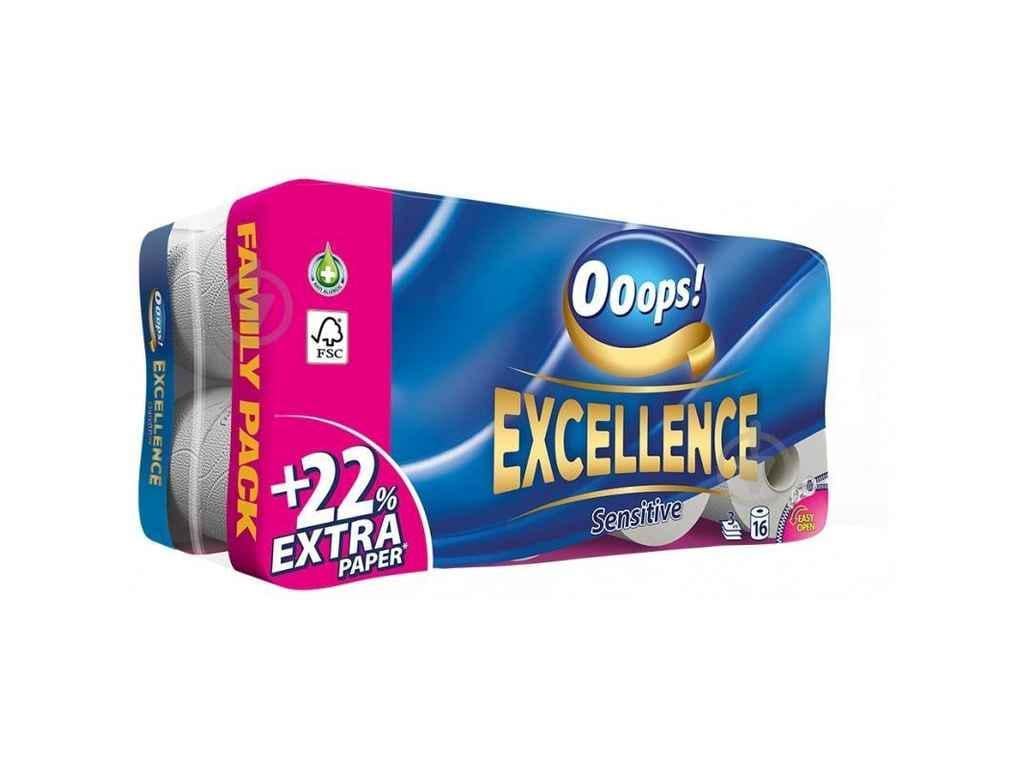 Туалетная бумага Ooops! 16 шт. 3 слоя 150 отр. Excellence (969004)