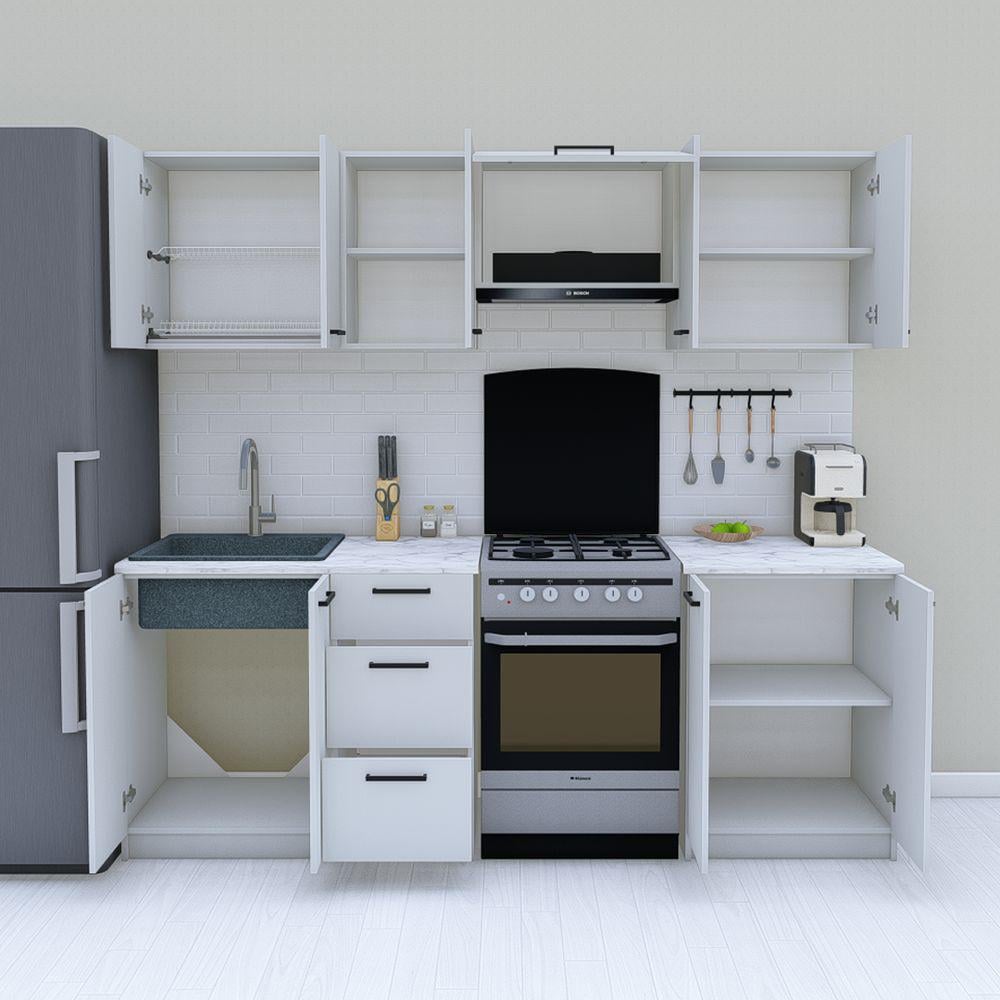 Кухня модульна готова пряма 2,2 м 220 см Світло-сірий (МП36) - фото 2 Кухня модульна готова пряма 2,2 м 220 см Світло-сірий (МП36) - фото 2