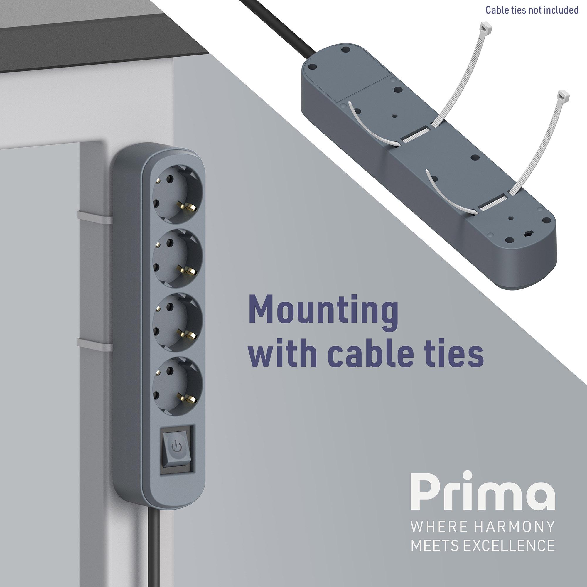 Удлинитель бытовой Electraline 4 розетки 1,5м 16A с кнопкой Лазурное озеро - фото 2