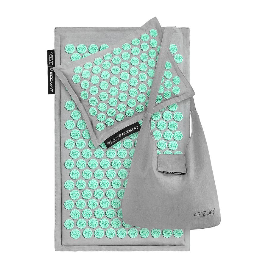 Коврик акупунктурный 4FIZJO Eco Mat Аппликатор Кузнецова с подушкой 68х42 см Grey/Mint (4FJ0230) - фото 9