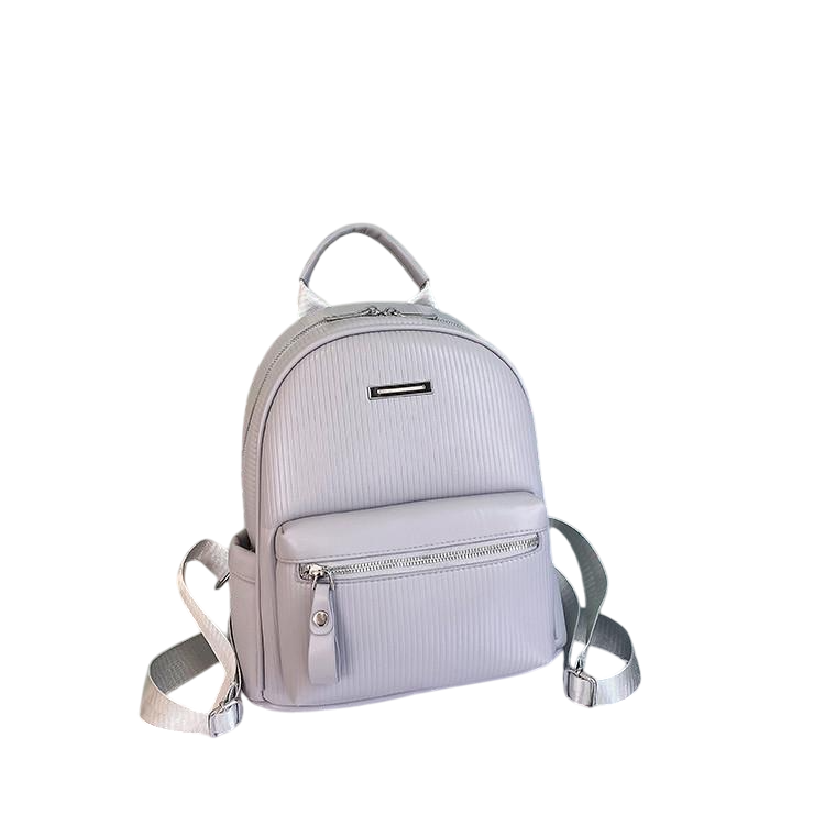 Городские рюкзаки женский декорированный полосками Серый (2358845029)