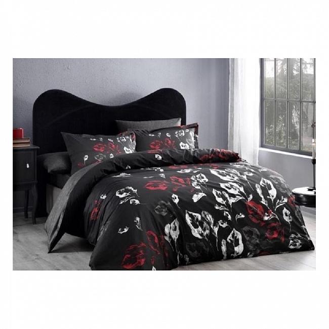 Постельное белье TAC Delux Tallin siyah v4 евро Черный (svt-2000022297240)