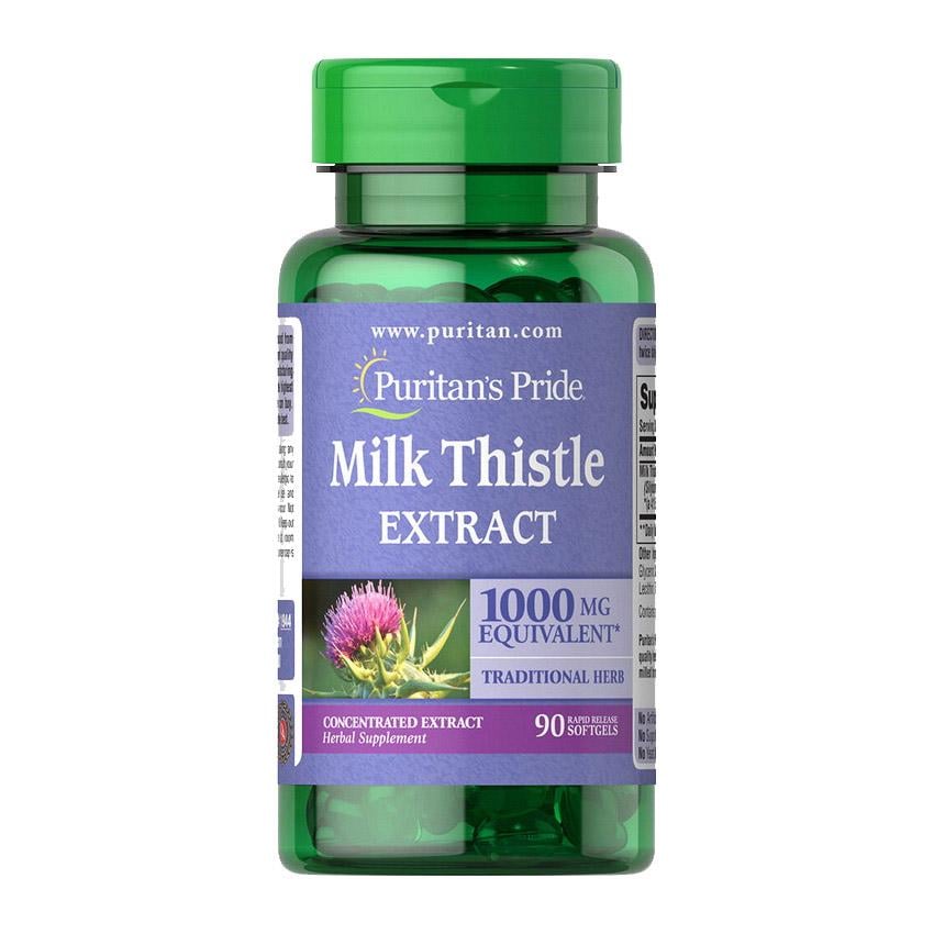 Расторопшая экстракт Puritan's Pride Milk Thistle Extract 1000 mg 90 мягких капс.