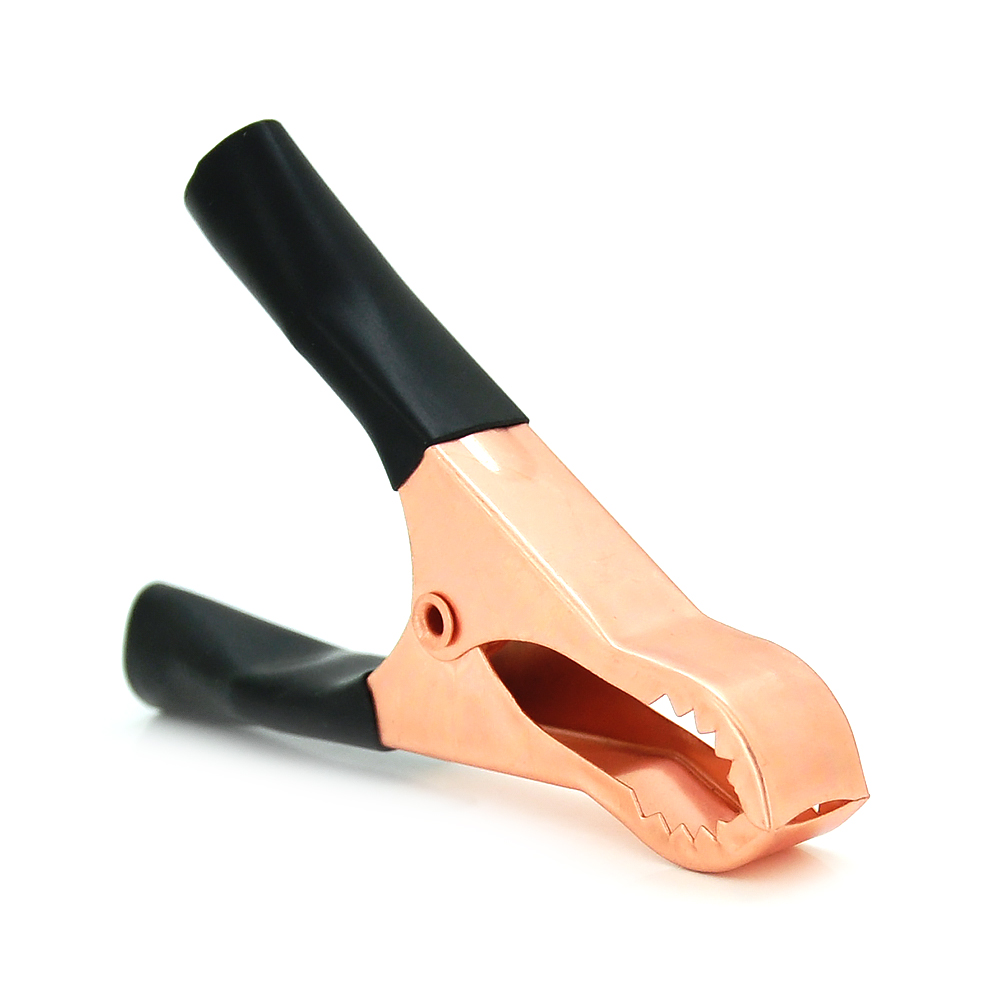 Зажим аккумуляторный крокодил 50А эластичный резиновый кожух 75 мм Черный (YUT_V7040)