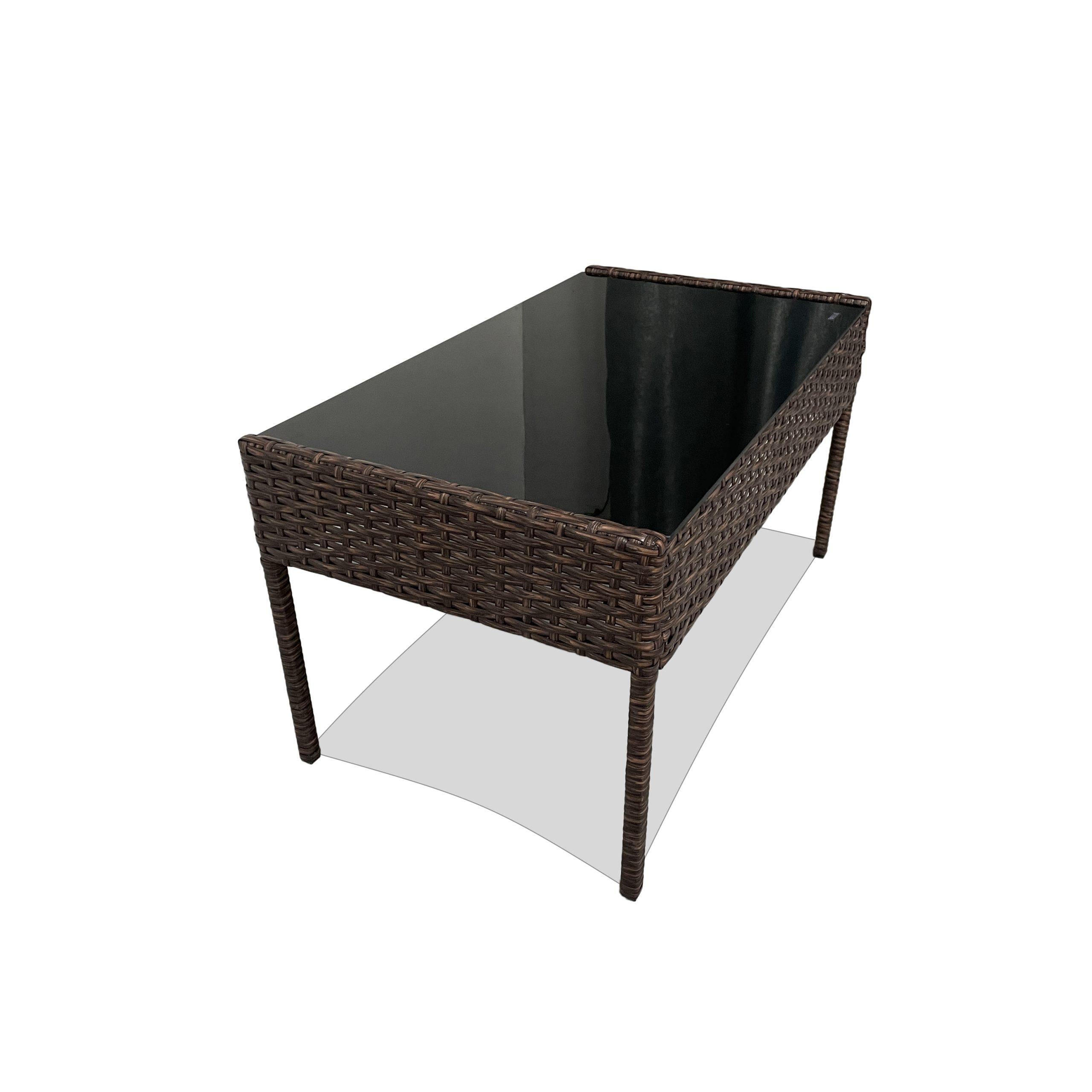 Стол кофейный из ротанга Lounge Loft 71х40x38 см Темно-коричневый (33864237)