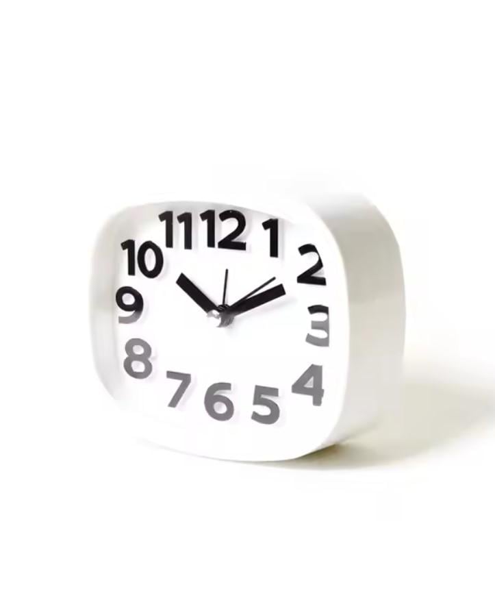 Часы настольные с будильником 10х12 см Белый (21746506)