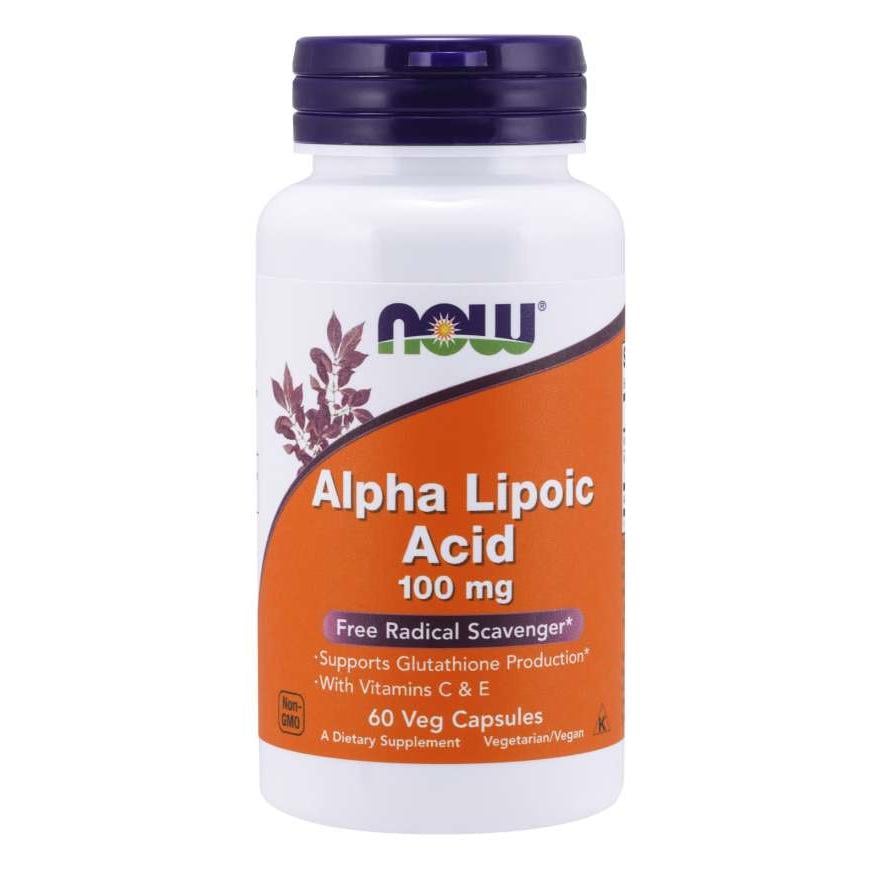 Натуральна добавка NOW Alpha Lipoic Acid 100 мг 60 вегакапс. (4415)