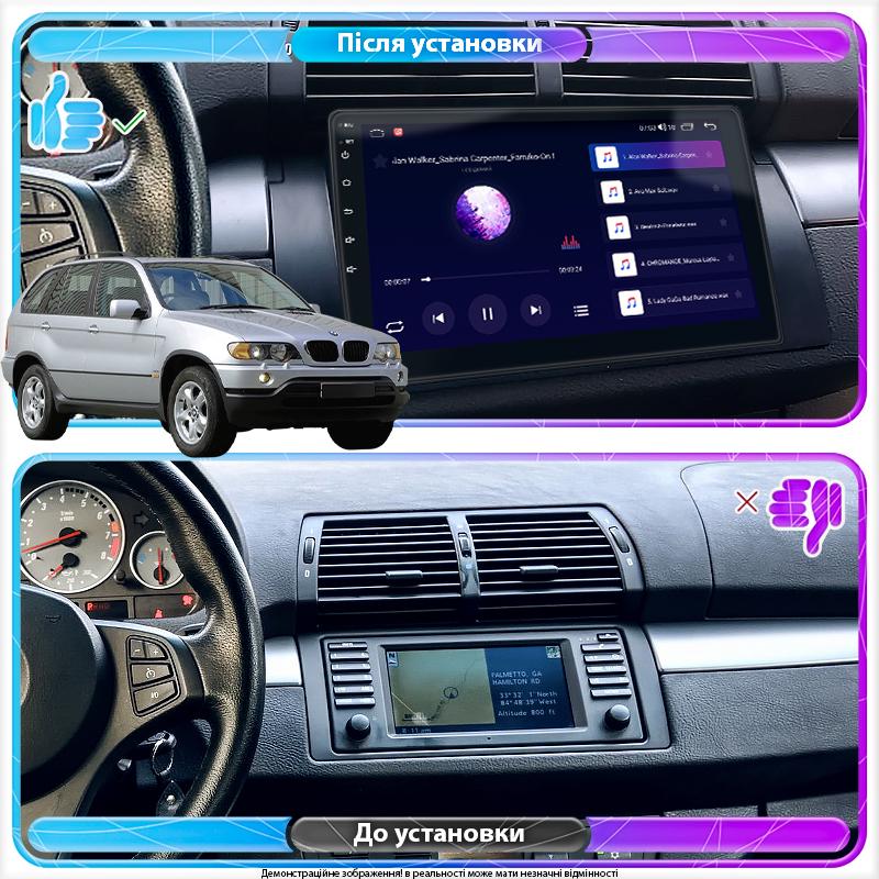 Штатная магнитола Lesko для BMW X5 I (E53) 1999-2003 экран 9" 1/16 Wi-Fi GPS андроид Optima - фото 3