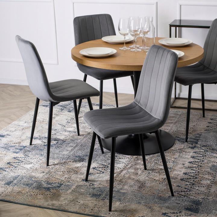 Стулья кухонные комплект Homart DC-260B велюр 4 шт. Серый (9820) - фото 2 Стулья кухонные комплект Homart DC-260B велюр 4 шт. Серый (9820) - фото 2