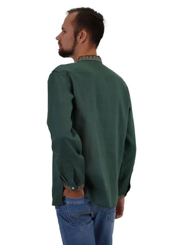 Вышиванка мужская р. 46 Зеленый (520) - фото 6 Вышиванка мужская р. 46 Зеленый (520) - фото 6