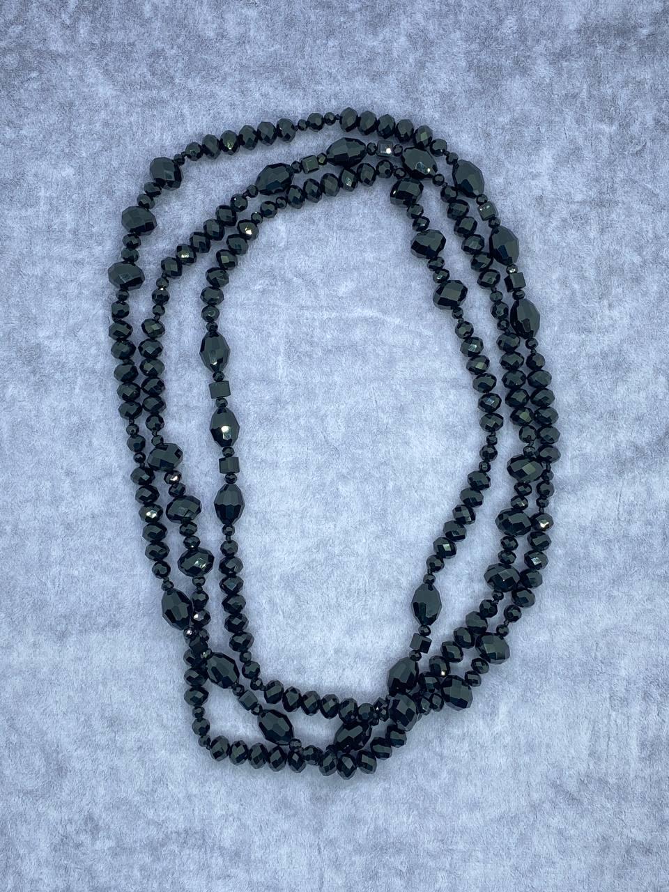 Бусы хрусталь 152 см Черный (9906)