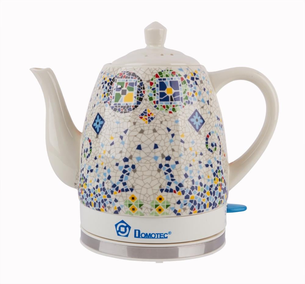 Керамічний електрочайник Domotec MS-5053/4605 1,5 л 1500 Вт з візерунком Білий