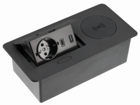 Розетка та USB-A/Type-C GTV AVARO PLUS SCHUKO WC 5W 1,5 м Чорний (AE-PB1SAVAP-20) - фото 1 Розетка та USB-A/Type-C GTV AVARO PLUS SCHUKO WC 5W 1,5 м Чорний (AE-PB1SAVAP-20) - фото 1