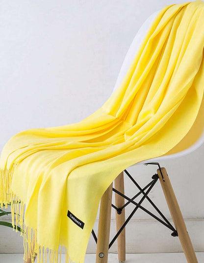 Шарф палантин Cashmere 200х70 см Лимонний (4673932L) - фото 3 Шарф палантин Cashmere 200х70 см Лимонний (4673932L) - фото 3