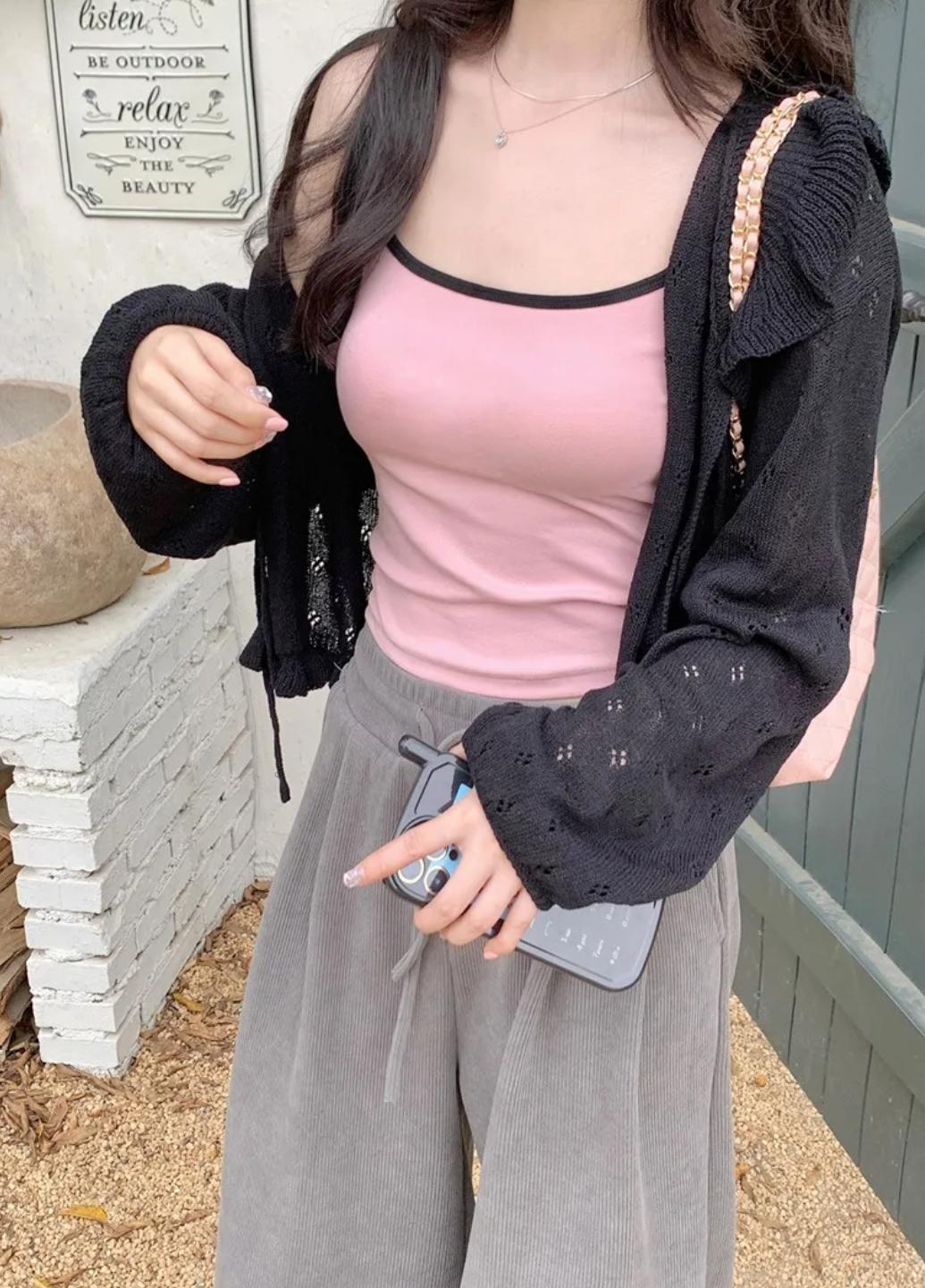 Майка женская хлопковая Two Colors с вкладышами One size Пудровый (1865-42-01) - фото 3