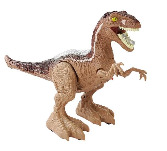 Динозавр на радиоуправлении Dinasaur аккумулятор 3,7 V/пульт 2,4 G/ со звуковыми эффектами/парогенератор/свет/движется Brown (142040)