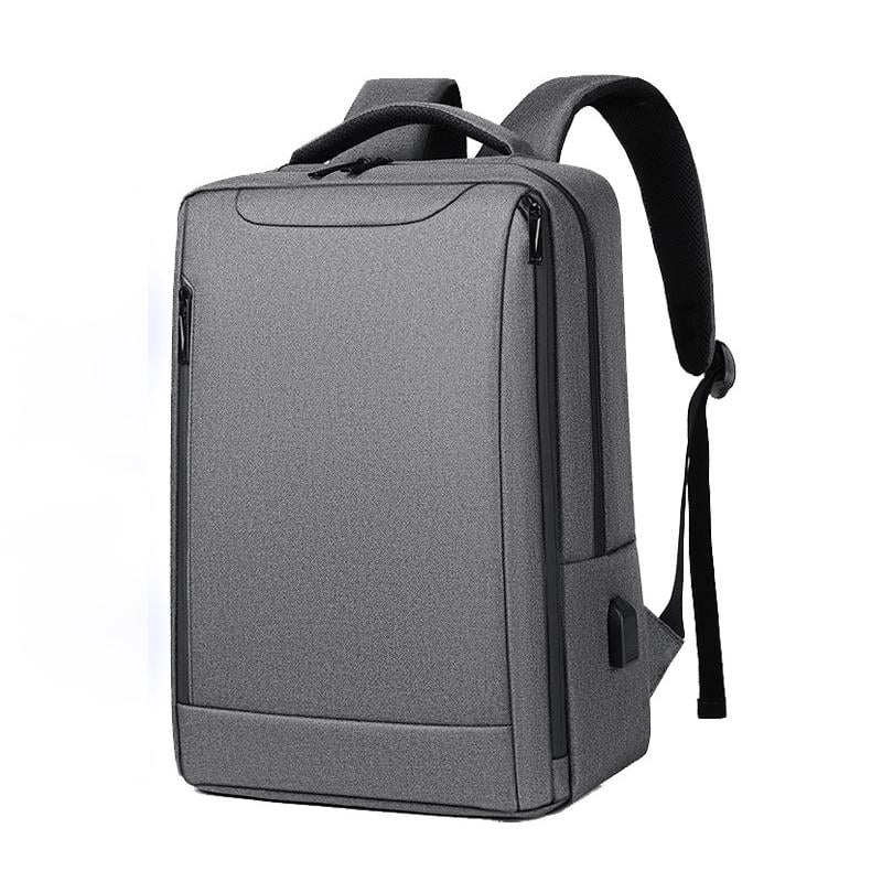 Рюкзак міський Oumantu 2106-1 з кишенею для ноутбука 15,6" USB-порт Сірий (IBN045S)