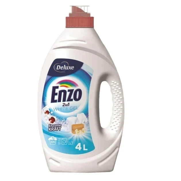 Гель для стирки белых и светлых вещей Deluxe Enzo White 4 л 100 стирок Гель для стирки белых и светлых вещей Deluxe Enzo White 4 л 100 стирок