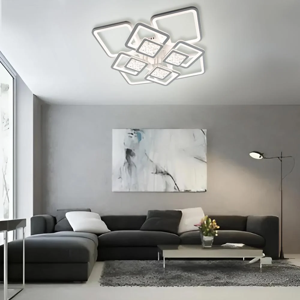 Люстра светодиодная ESLLSE TETRA TWIST 8S с пультом 165 Вт 595x595x110 мм Белый (10584) - фото 6 Люстра светодиодная ESLLSE TETRA TWIST 8S с пультом 165 Вт 595x595x110 мм Белый (10584) - фото 6