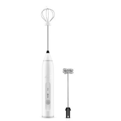 Аккумуляторный миксер пеновзбиватель Zally Milk Frother MF-01 с трафаретами Белый