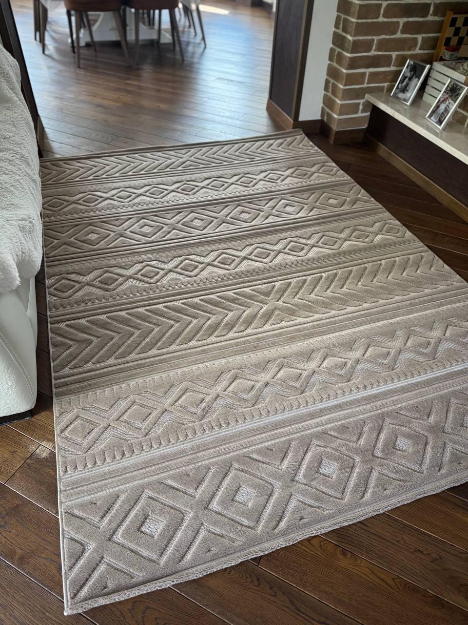 Ковер прямоугольный Скандинавия мягкий ворс мягкий 240х340 см Бежевый (12005A)