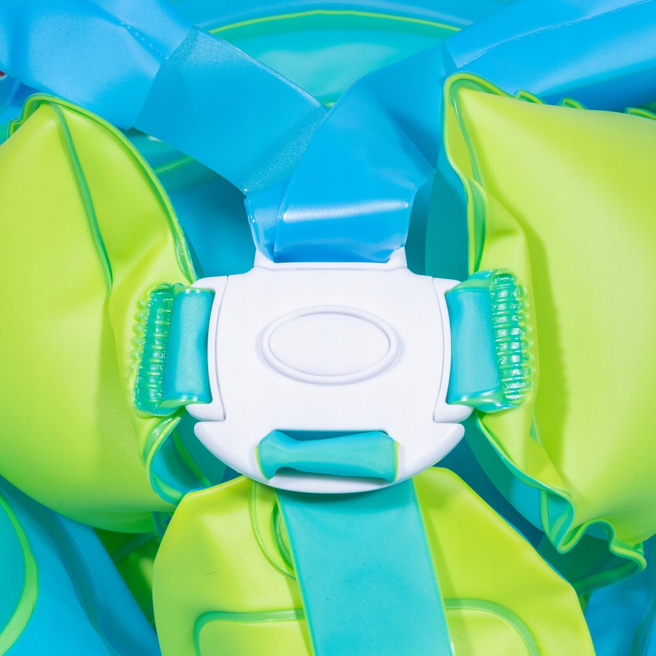 Круг надувной для плавания SwimRing с понтоном для детей с тентом Голубой (2633874444) - фото 9