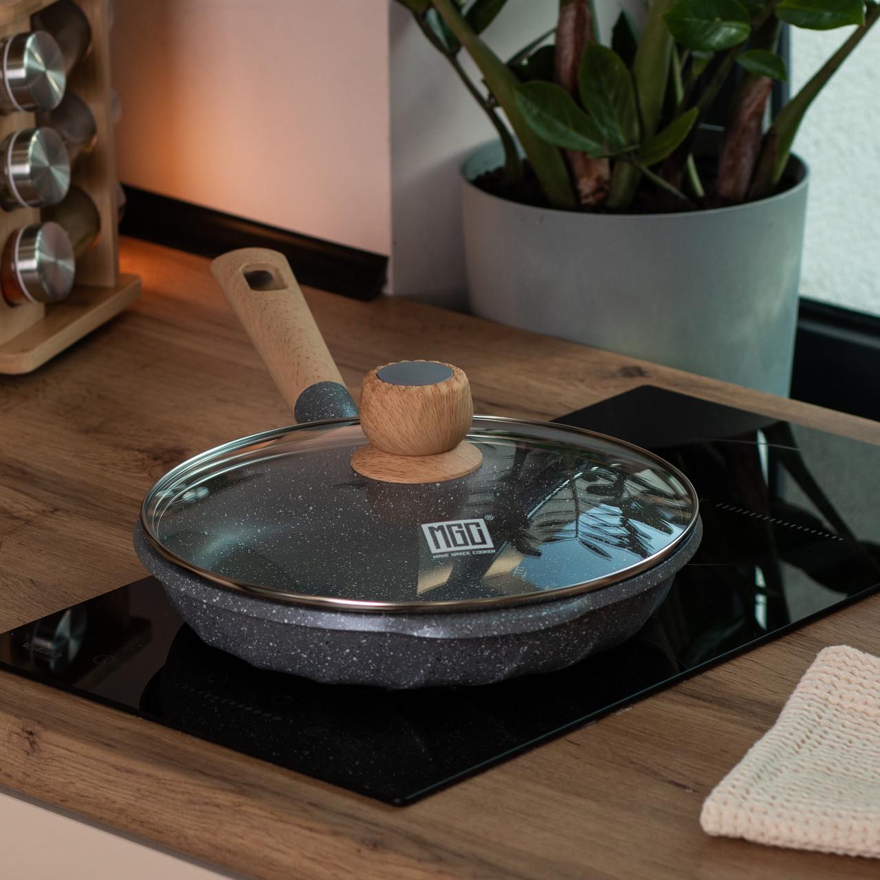 Сковорода алюминиевая MGC мраморное антипригарное покрытие 2,2 л 26 см Серый