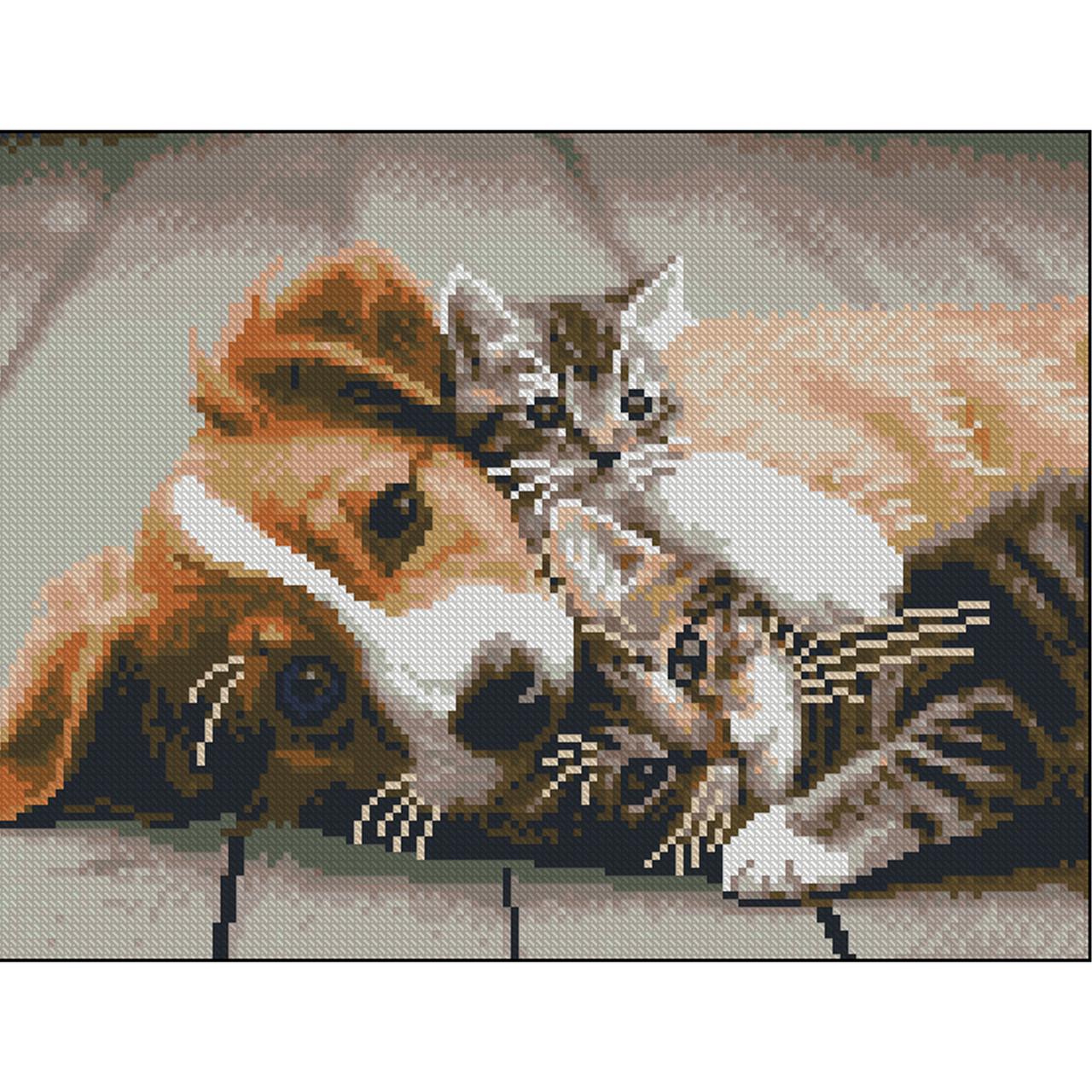 Алмазная мозаика Strateg Пушистые друзья без подрамника 30х40 см (ZAV3040-14)